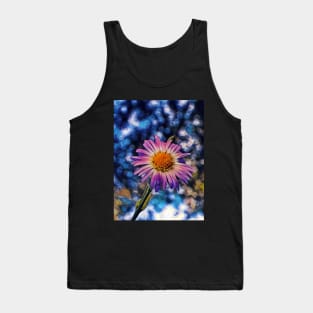 Lilac Color Flower Tank Top